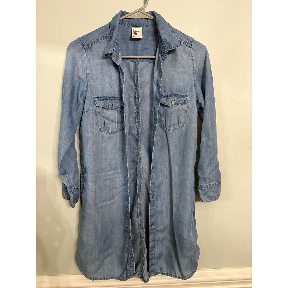 H&M &Denim Chambray Shirt Dress | Light Wash | Size US 4